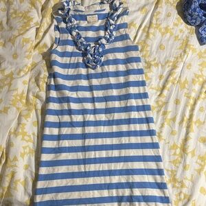 Blue and White Striped Dress